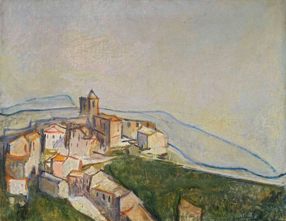 Osvaldo licini, paesaggio marchigiano (montefalcone), 1926, olio su tela 